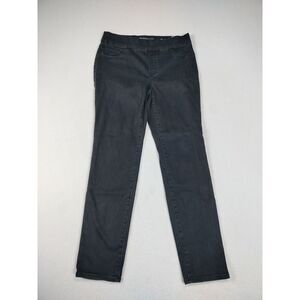 Chicos Jeggings Womens 6R Black Pull On Ankle Skinny Stretch Punkcore Grunge‎
